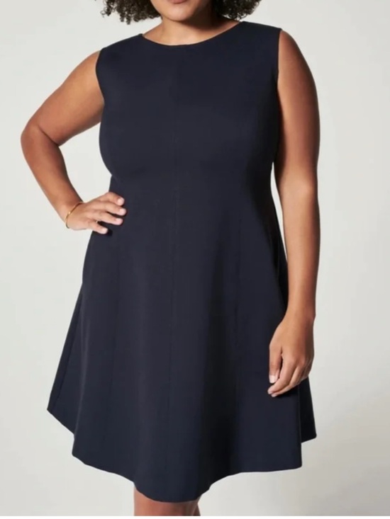 SPANX Dresses & Skirts - Spanx Sz S Dress Classic Navy Blue Fit & Flare Sleeveless A-Line Preppy Casual.